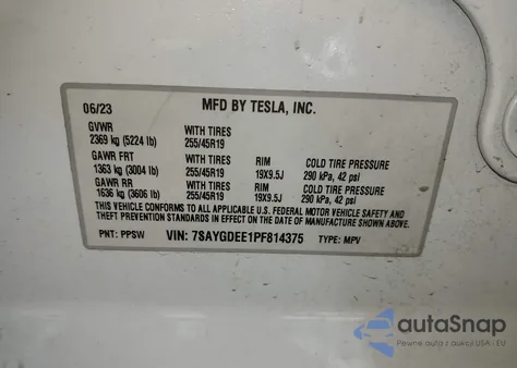 2023 Tesla Model Y Awd/Long Range Dual Motor All-Wheel Drive from USA, damaged, VIN 7SAYGDEE1PF814375